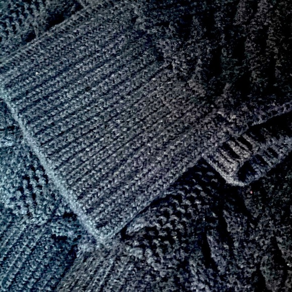 Cable Knit Turtleneck Cardigan Sweater Pullover Black Big Tall Men Size 2X NWT - Picture 9 of 10